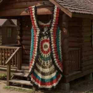 S/M🍀 Funky Multicolor Mandala Crochet Vest